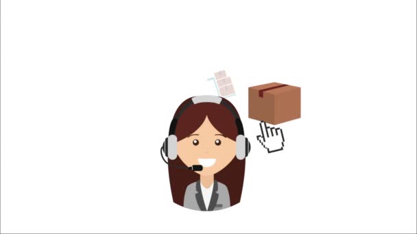 Diseño de icono de atención al cliente — Vídeo de stock