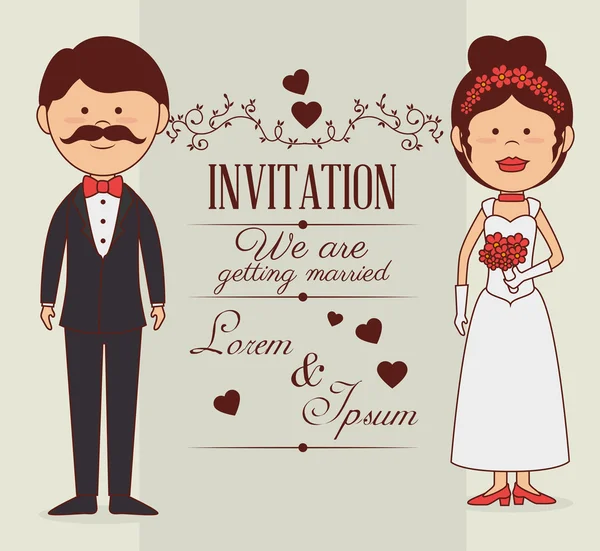 Diseño de invitación de boda — Vector de stock