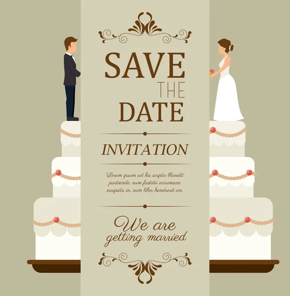 Conception d'invitation de mariage — Image vectorielle