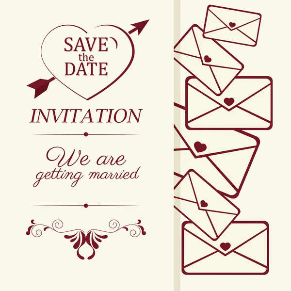 Весілля запрошення дизайн — стоковий вектор