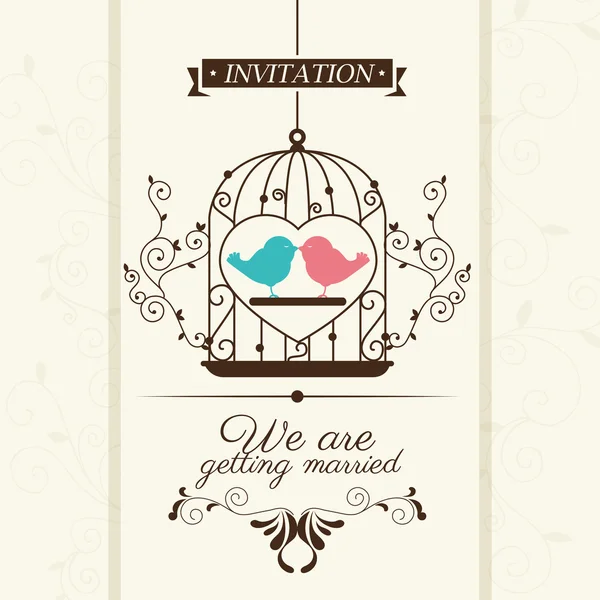 Conception d'invitation de mariage — Image vectorielle