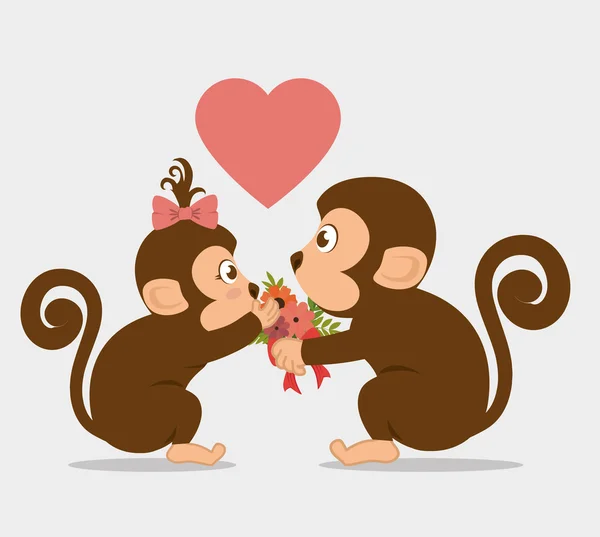 Ontwerp met grappige aap — Stockvector
