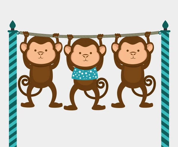 Funny monkey design — Stock Vector