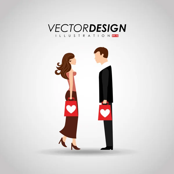 Design de cartão de amor —  Vetores de Stock