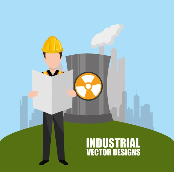 Industrianläggning design — Stock vektor