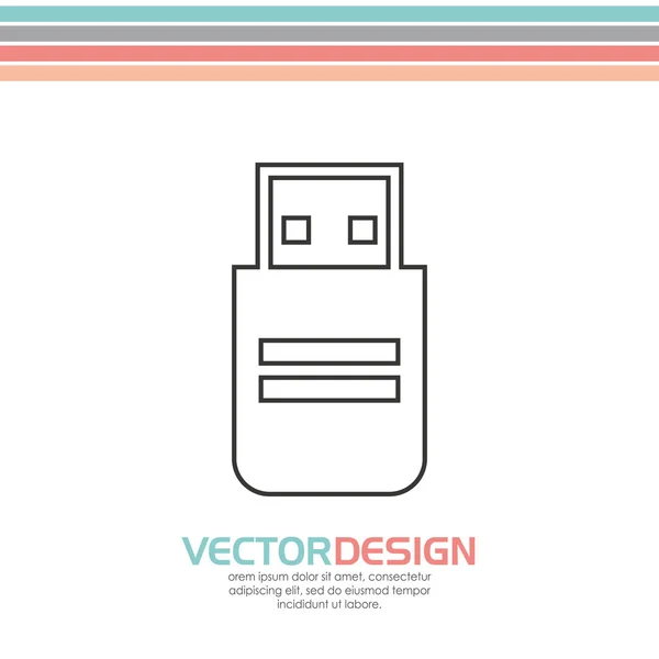 Usb diseño del enchufe — Vector de stock