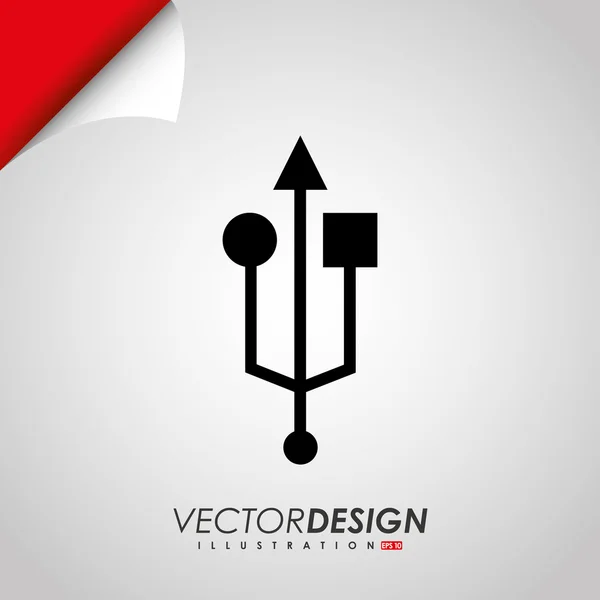 Usb diseño del enchufe — Vector de stock