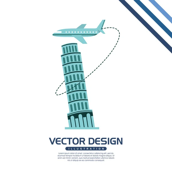 Airplane utazás tervezés — Stock Vector