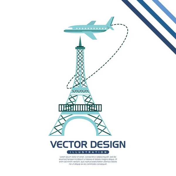 Conception de voyage avion — Image vectorielle