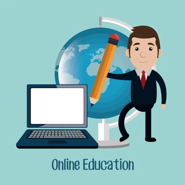 Diseño de educación en línea — Vector de stock