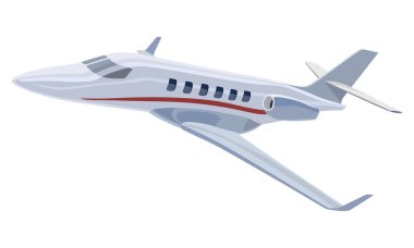 Beyaz bir arka plan üzerinde Jet uçak