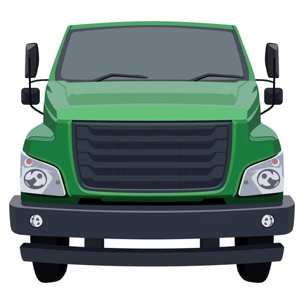 Camião verde frontal —  Vetores de Stock
