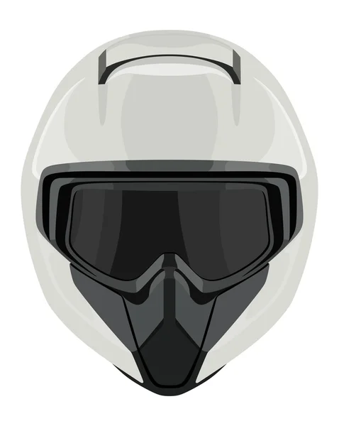 Capacete motocicleta branco — Vetor de Stock