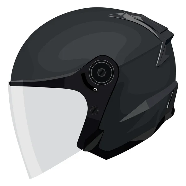 Schwarzer Motorradhelm — Stockvektor