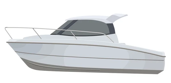 Blanco barco a motor — Vector de stock