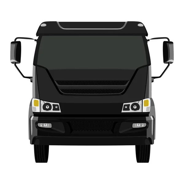 Передний черный грузовик — стоковый вектор