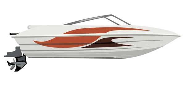 Kırmızı küçük Motorlu tekne — Stok Vektör
