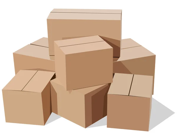 Pile of cardboard boxes — Stock Vector