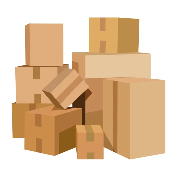 Куча картонных коробок — стоковый вектор
