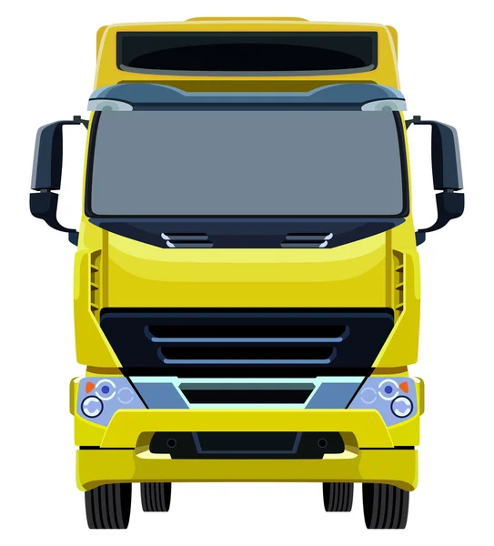 Front yellow truck — Stock Vector