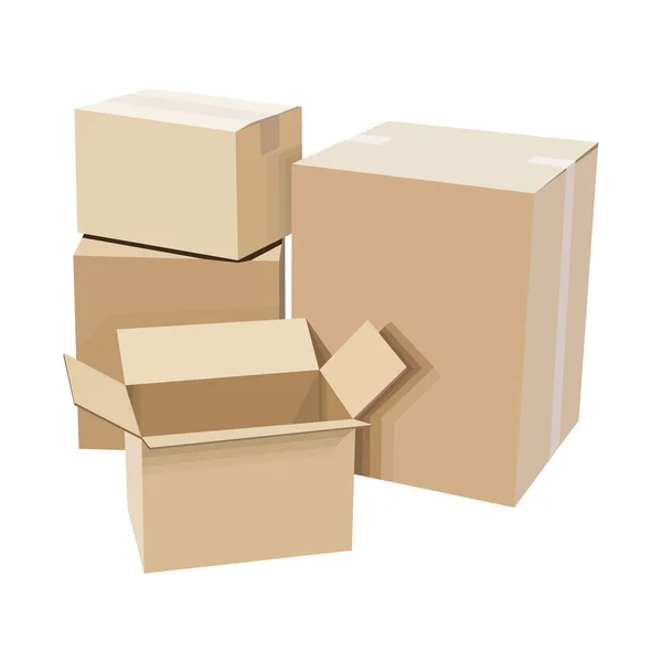 Stos kartonowych pudełek — Wektor stockowy