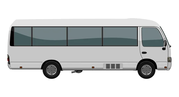 Pequeño autobús blanco — Vector de stock