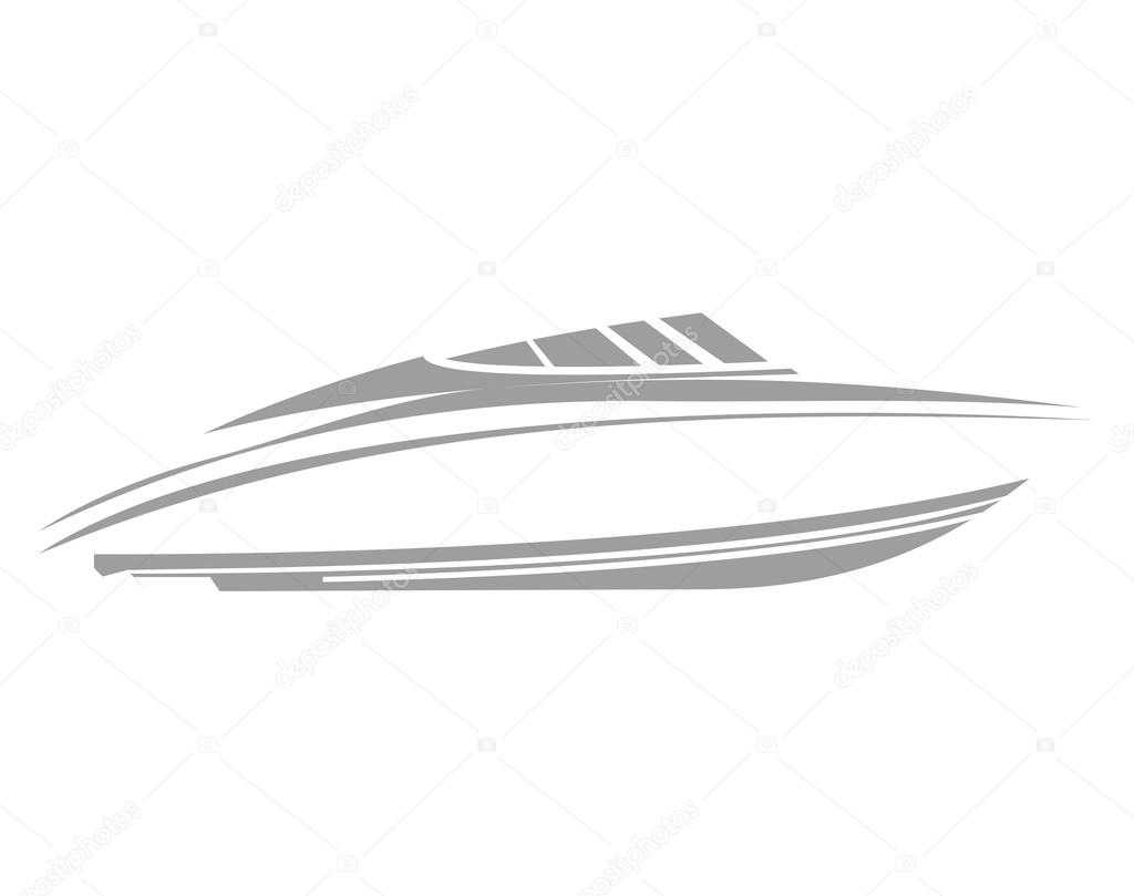 Logo yacht club in the form of a boat