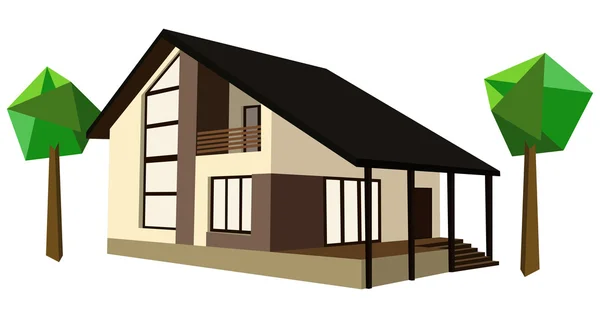Two-storey house — Stock Vector