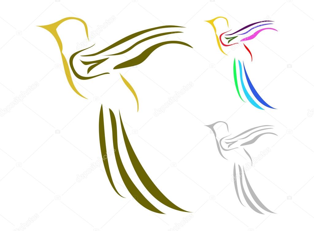 Abstract logo of the bird on white background