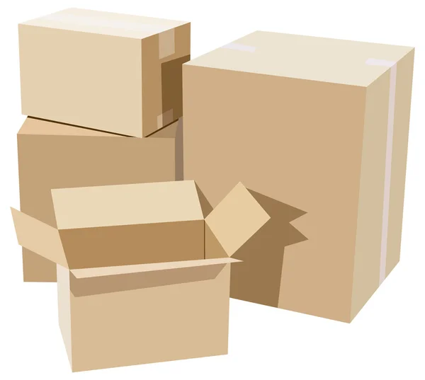 Cardboard boxes — Stock Vector