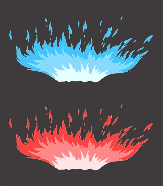 Blue red fire — Stock Vector