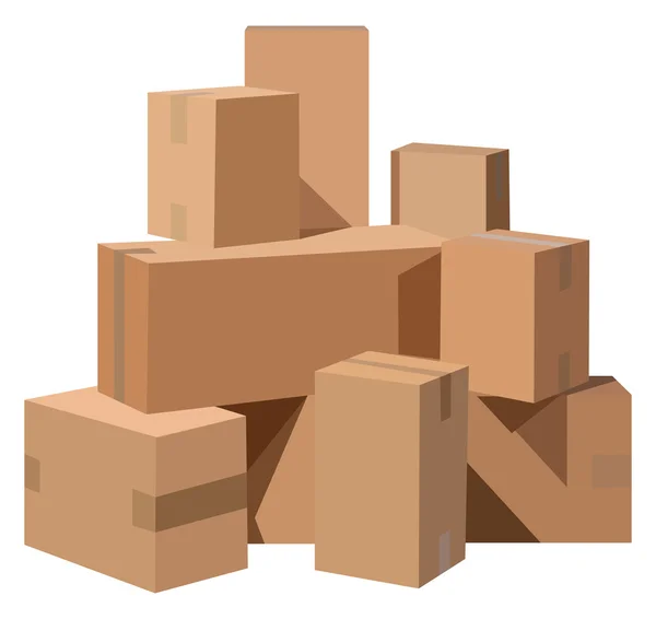 Cardboard boxes — Stock Vector