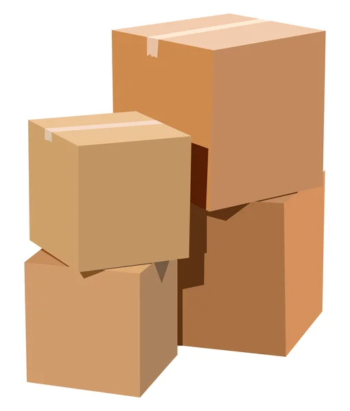 Cardboard boxes — Stock Vector