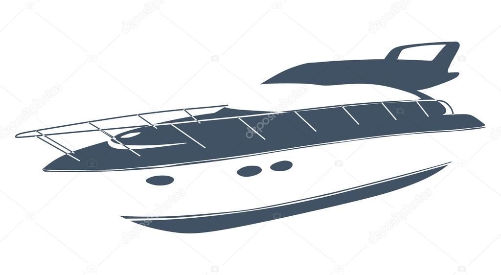 Logo yacht club in the form of a boat