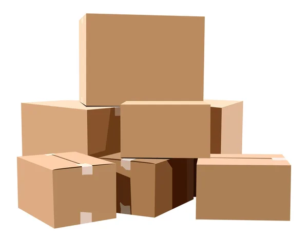 Cardboard boxes — Stock Vector