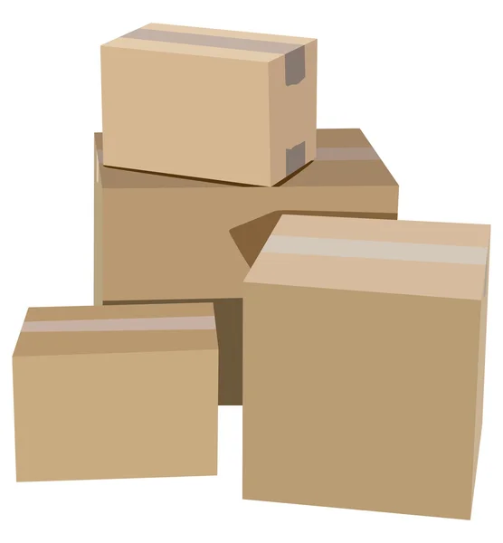 Cardboard boxes — Stock Vector