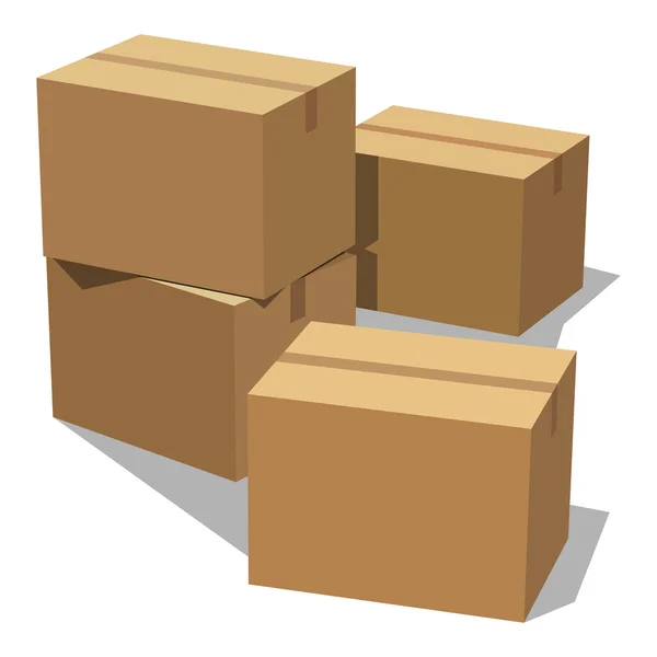 Cardboard boxes — Stock Vector