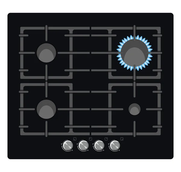 Black stove — Stock Vector