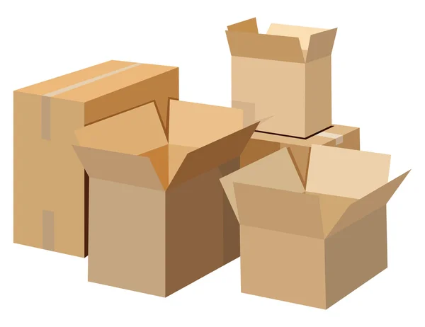 Cajas de cartón — Vector de stock