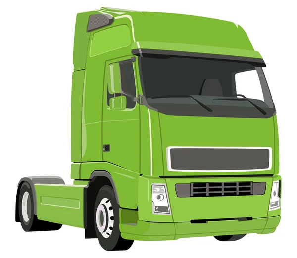 Grön lastbil — Stock vektor