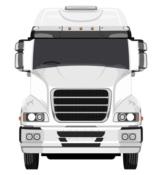 Camion anteriore bianco — Vettoriale Stock