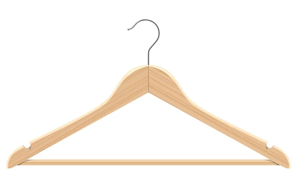 Percha de madera sobre fondo blanco — Vector de stock