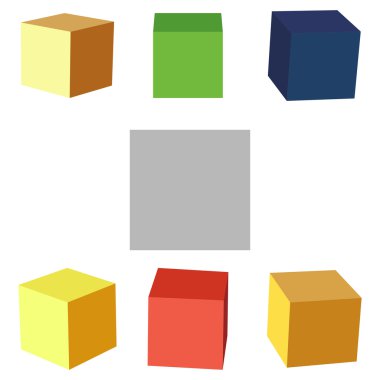 Çok renkli geometrik küpleri