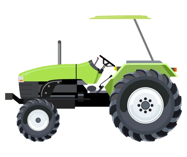 Green tractor side — Stock Vector