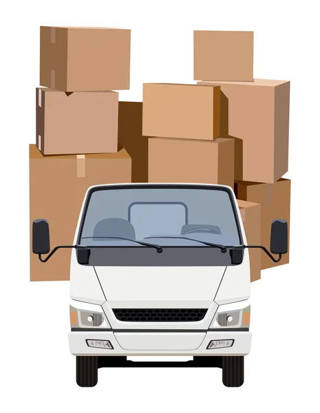 Cargo transportation by car — Stock Vector