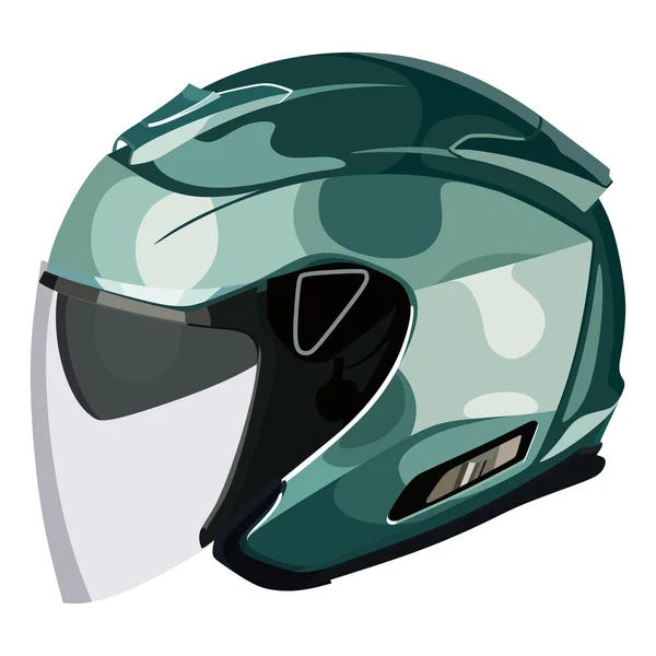 Zelený motocykl helma — Stockový vektor