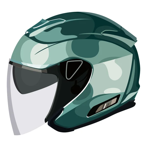 Grüner Motorradhelm — Stockvektor