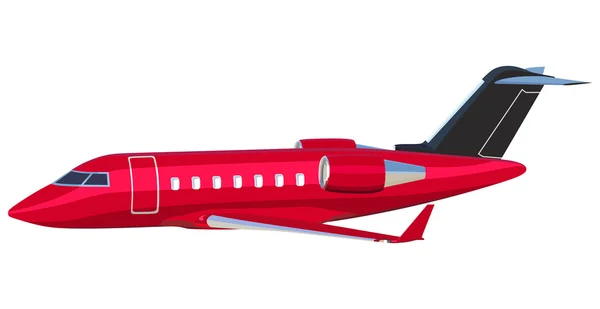 Avión jet rojo — Vector de stock