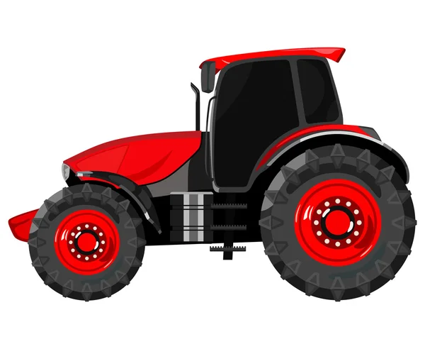 Cara roja del tractor — Vector de stock
