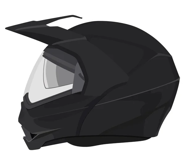 Schwarzer Motorradhelm — Stockvektor